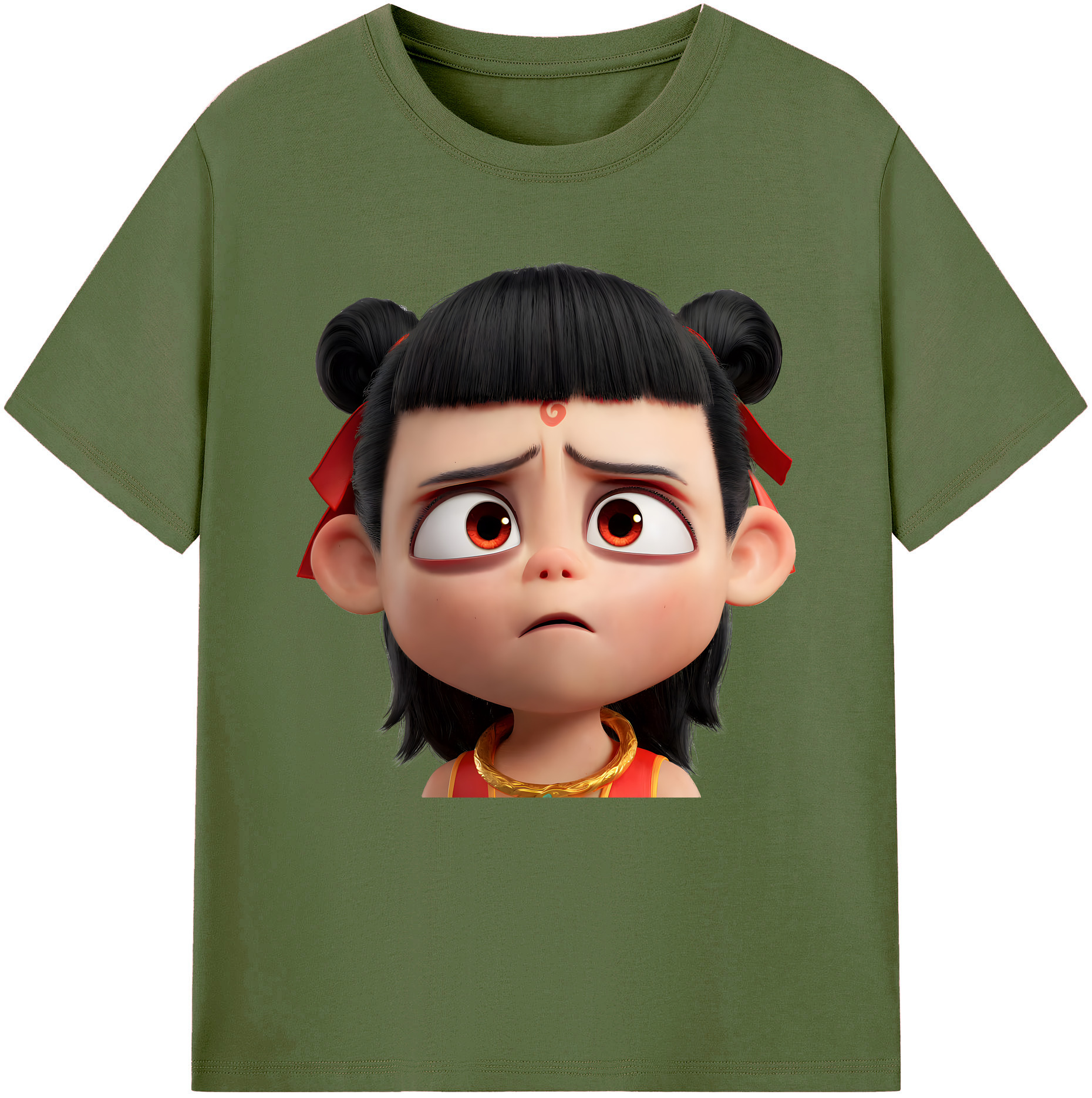（画像用） Ne Zha 2 ナタ 魔童の大暴れ 綿100％半袖Tシャツ（フロントプリント）